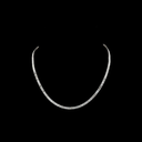 12.24 Cts 14k White Gold Emerald Shape Tennis Necklace