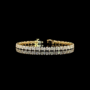 6.09 Cts 14k Yellow Gold Pear Shape Tennis Bracelet