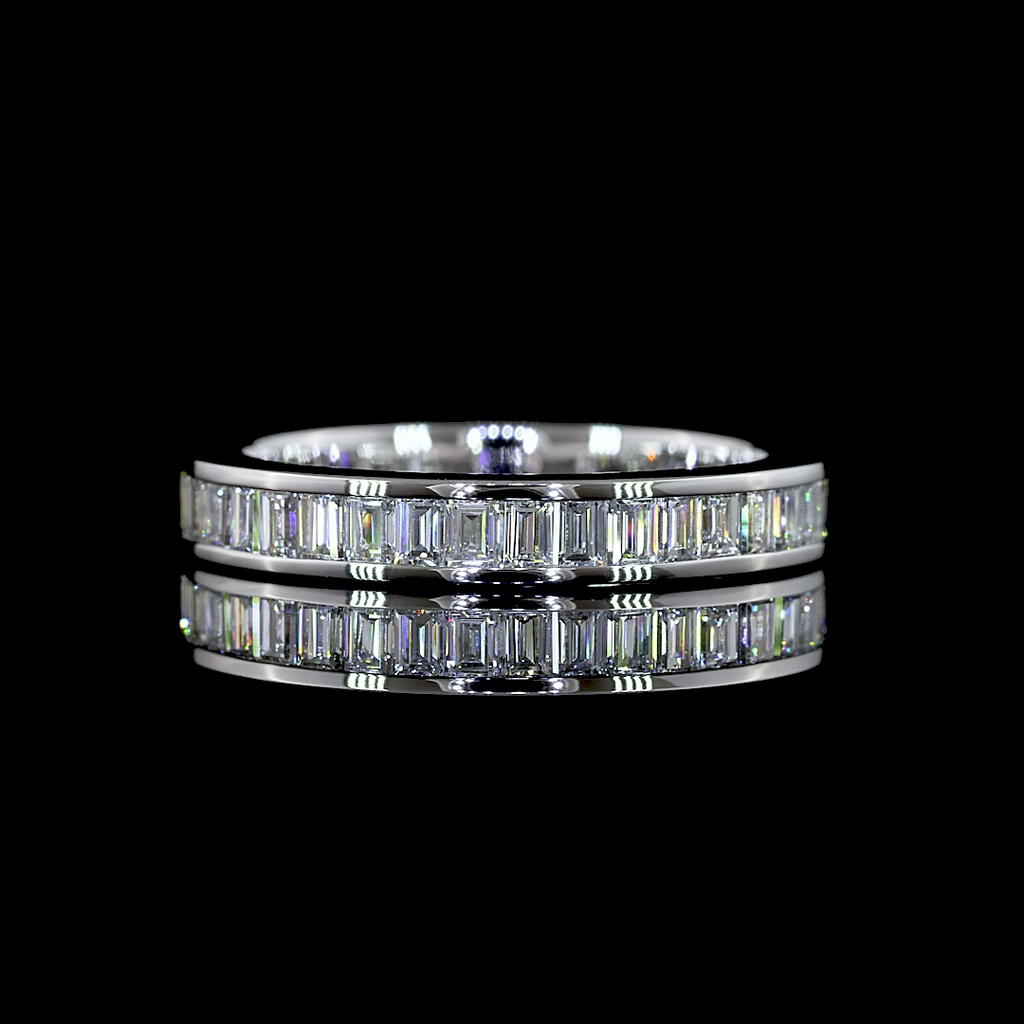 1.04 Cts 14k White Gold Baguette Shape 3/4 Band Eternity Band