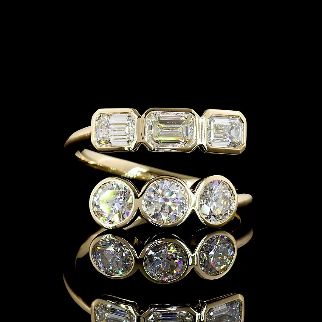 1.82 Cts 14k Yellow Gold Mix Shape Special Ring