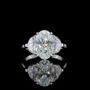 4.4 Cts 14k White Gold Mix Shape 3 Stones Ring