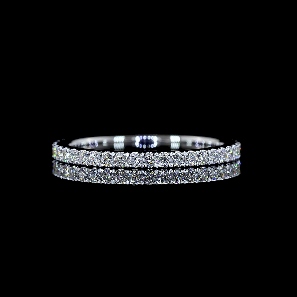 0.46 Cts 18k White Gold Round Shape Eternity Band Eternity Band