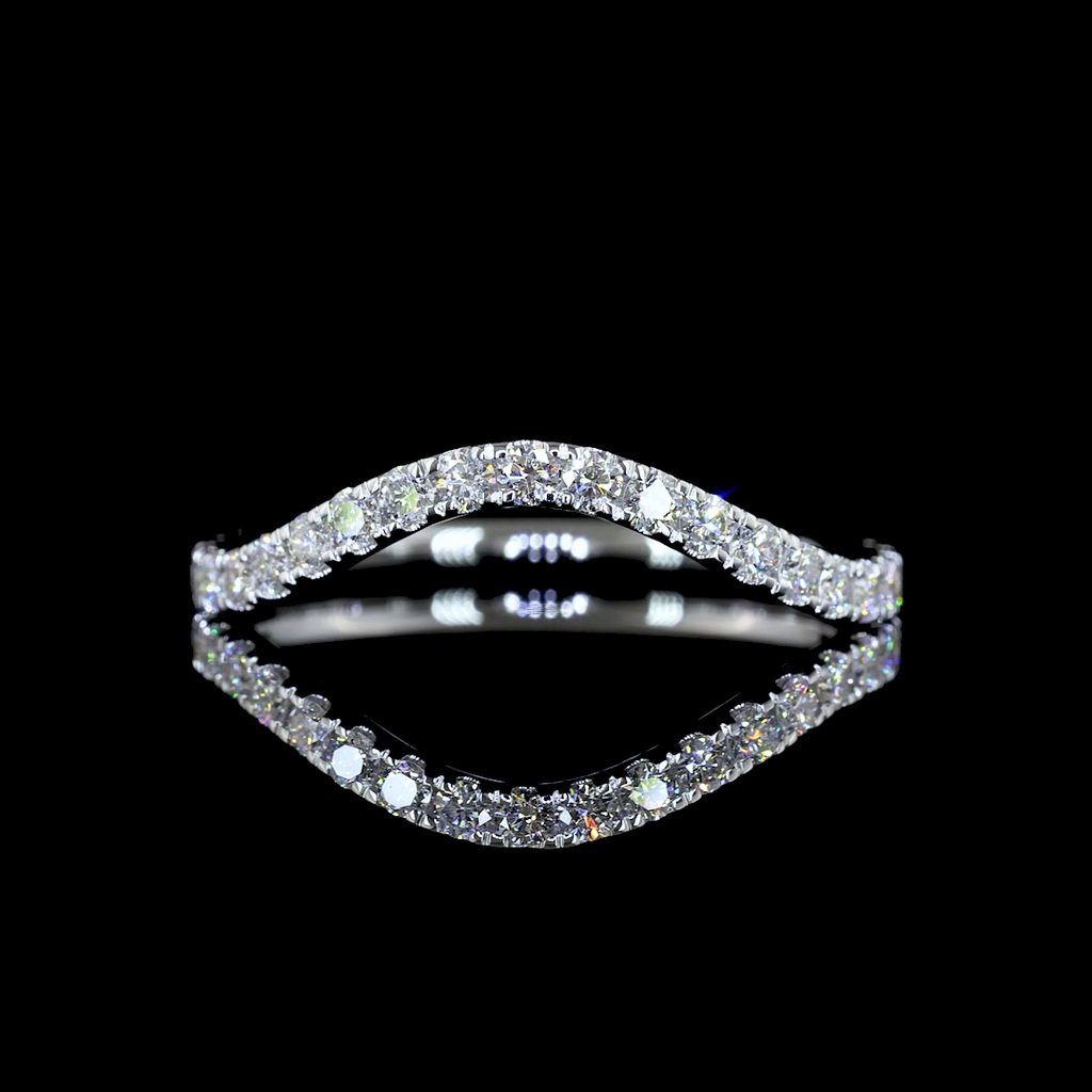 0.44 Cts 14k White Gold Round Shape Half Eternity Eternity Band