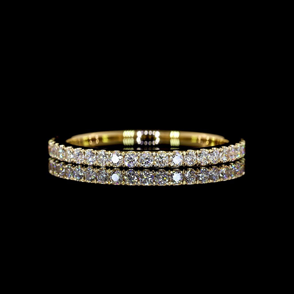 0.51 Cts 18k Yellow Gold Round Shape Eternity Band Eternity Band