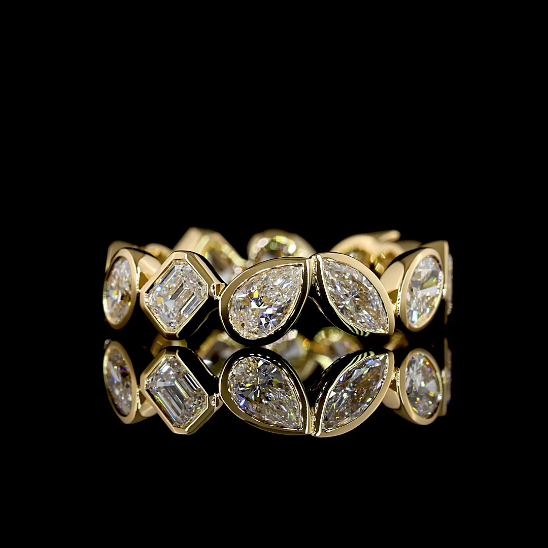 2.6 Cts 18k Yellow Gold Mix Shape Eternity Band Eternity Band