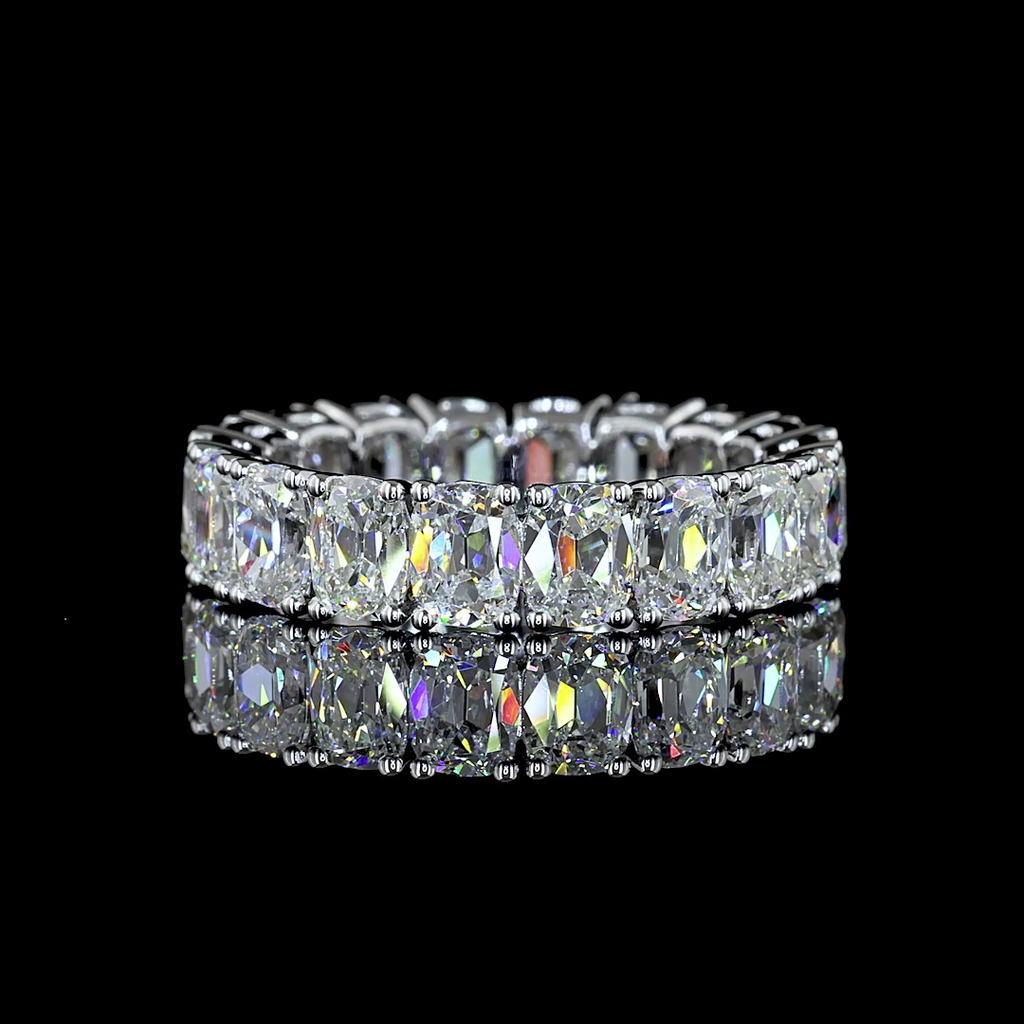5.1 Cts 14k White Gold Antique Cushion Shape Eternity Band Eternity Band