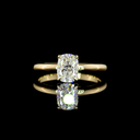 1.08 Cts 14k Yellow Gold Mix Shape Hidden Halo Ring