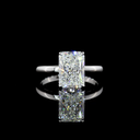 3.26 Cts 14k White Gold Radiant Shape Hidden Halo Ring