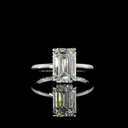 3.09 Cts 14k White Gold Emerald Shape Hidden Halo Ring