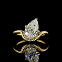 2.12 Cts 14k Yellow Gold Pear Shape Special Ring