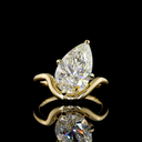 4.14 Cts 14k Yellow Gold Pear Shape Special Ring