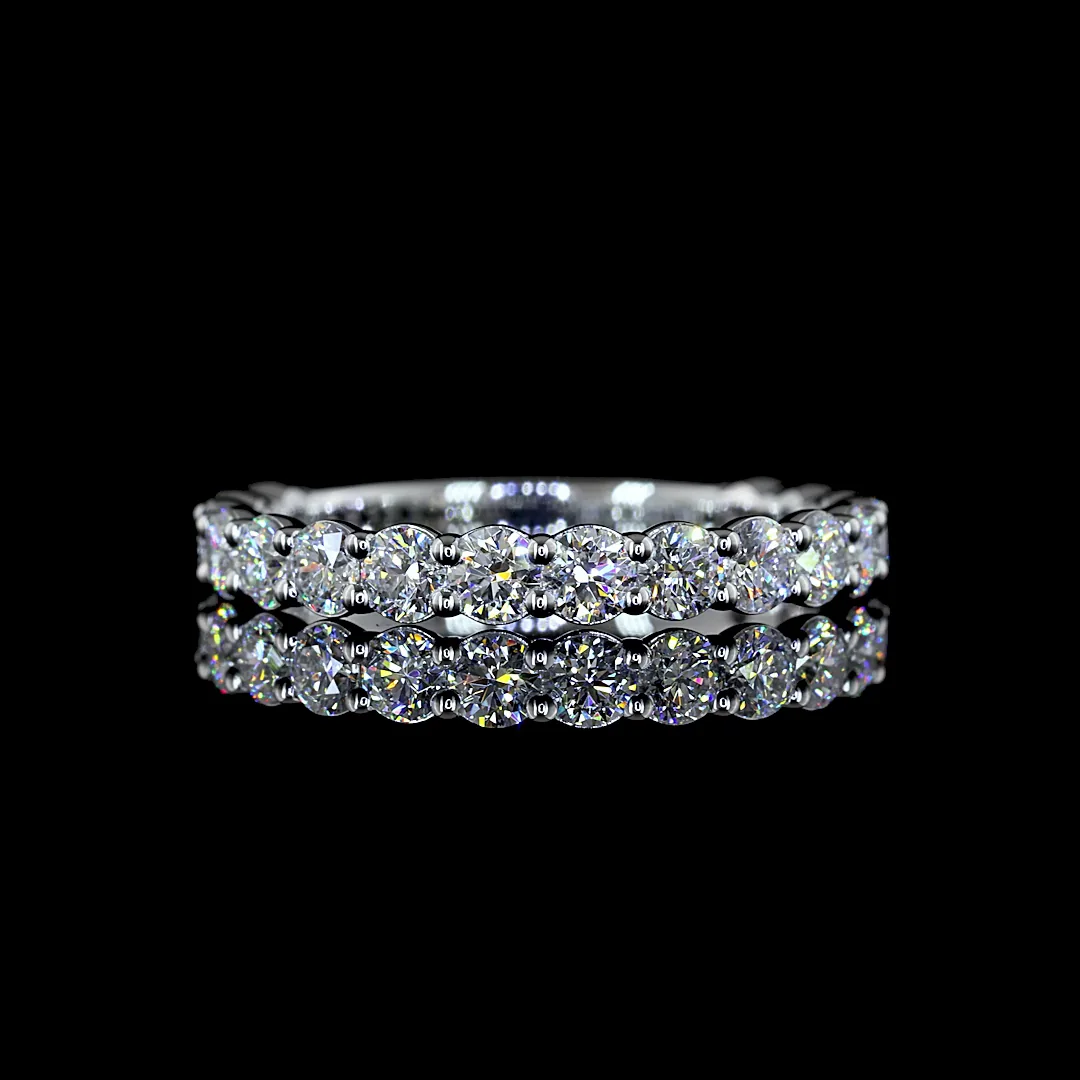 0.98 Cts 14k White Gold Round Shape 3/4 Band Eternity Band