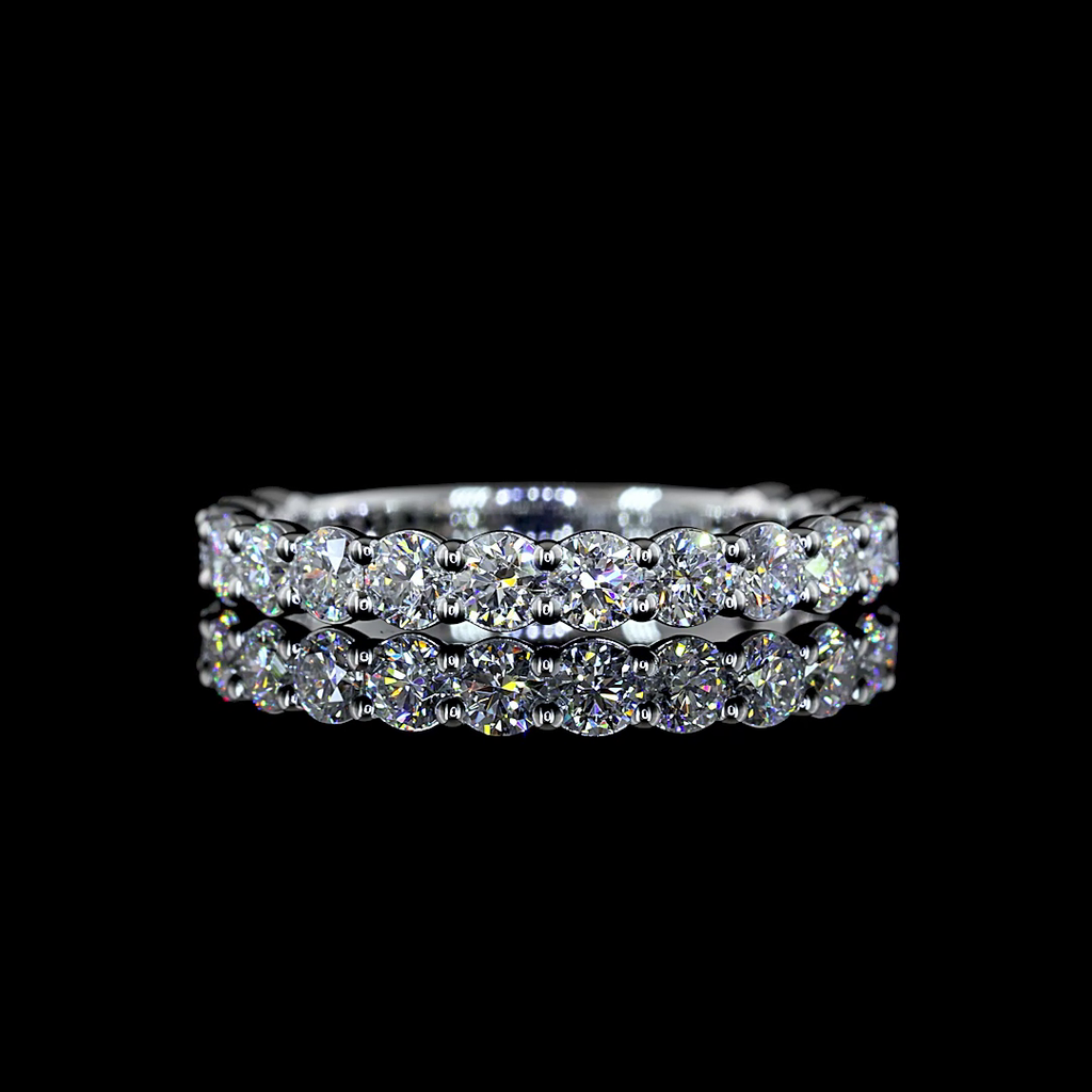 0.98 Cts 14k White Gold Round Shape 3/4 Band Eternity Band