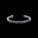4.62 Cts 14k White Gold Mix Shape Station Line Tennis Bracelet