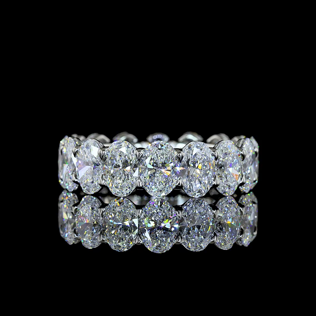 8.98 Cts Platinum Oval Shape Eternity Band Eternity Band