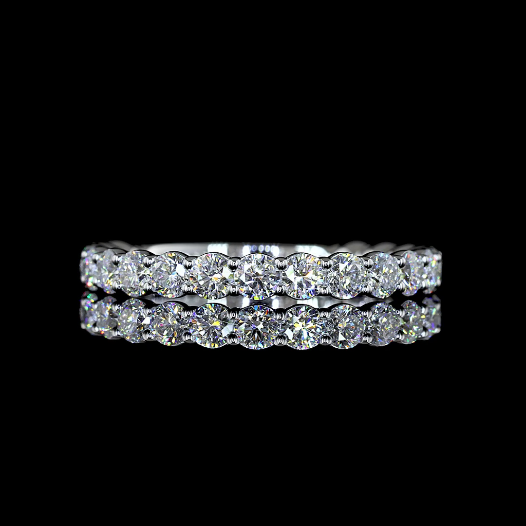 1.39 Cts 18k White Gold Round Shape 3/4 Band Eternity Band