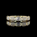 1.24 Cts 14k Yellow Gold Emerald Shape Half Eternity Eternity Band