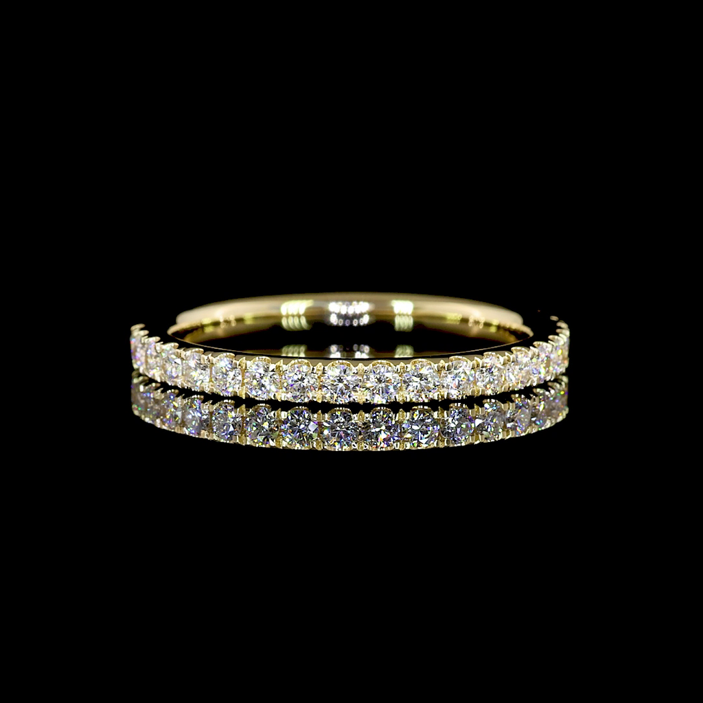 0.42 Cts 14k Yellow Gold Round Shape 3/4 Band Eternity Band