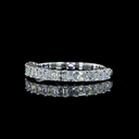 1.05 Cts 18k White Gold Asscher Shape Half Eternity Eternity Band