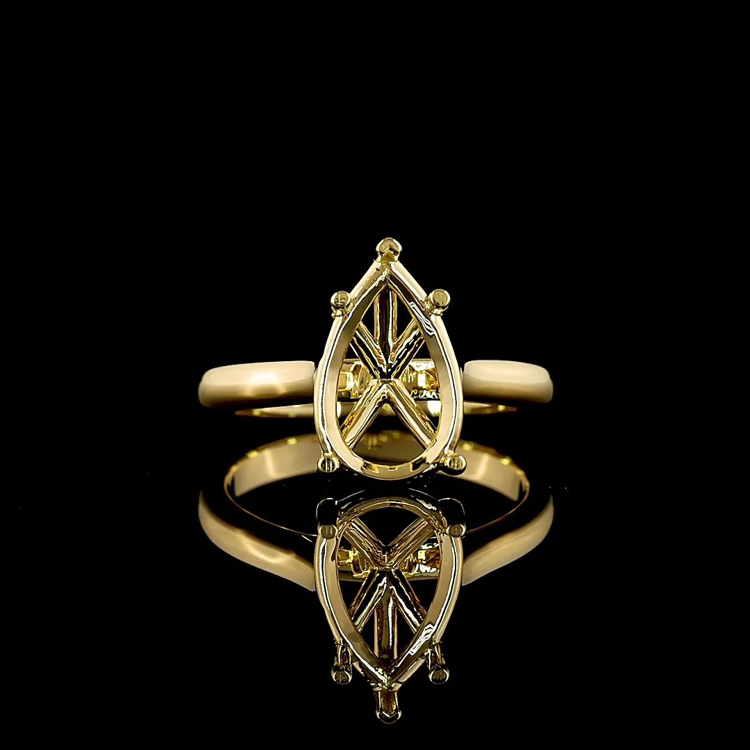 0 Cts 18k Yellow Gold Oval Shape Solitaire Ring