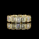 3.21 Cts 18k Yellow Gold Emerald Shape Eternity Band Eternity Band