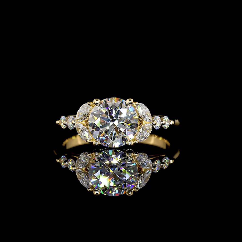 1.88 Cts 18k Yellow Gold Mix Shape Special Ring