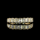 0.81 Cts 14k Yellow Gold Emerald Shape Half Eternity Eternity Band
