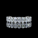 2.29 Cts Platinum Oval Shape 3/4 Band Earring