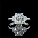 2.61 Cts 14k White Gold Mix Shape 3 Stones Ring