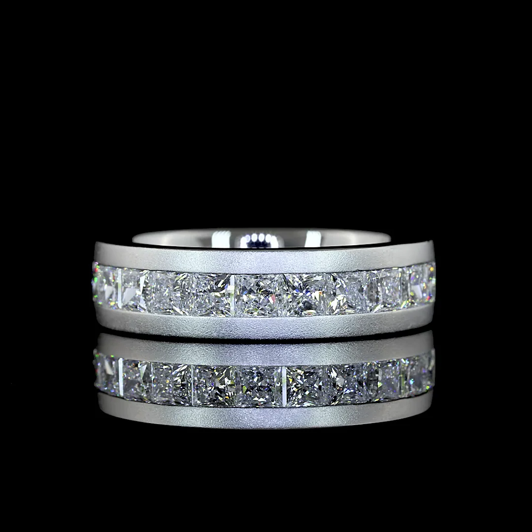 1.82 Cts Platinum Princess Shape Half Eternity Eternity Band