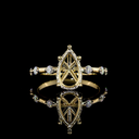 0.29 Cts 14k Yellow Gold Round Shape Hidden Halo Ring