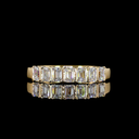 0.53 Cts 18k Yellow Gold Emerald Shape 7 Stones Eternity Band