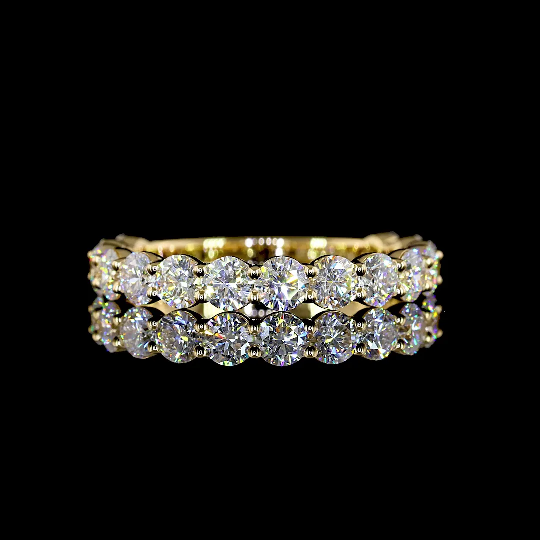 1.68 Cts 18k Yellow Gold Round Shape 3/4 Band Eternity Band