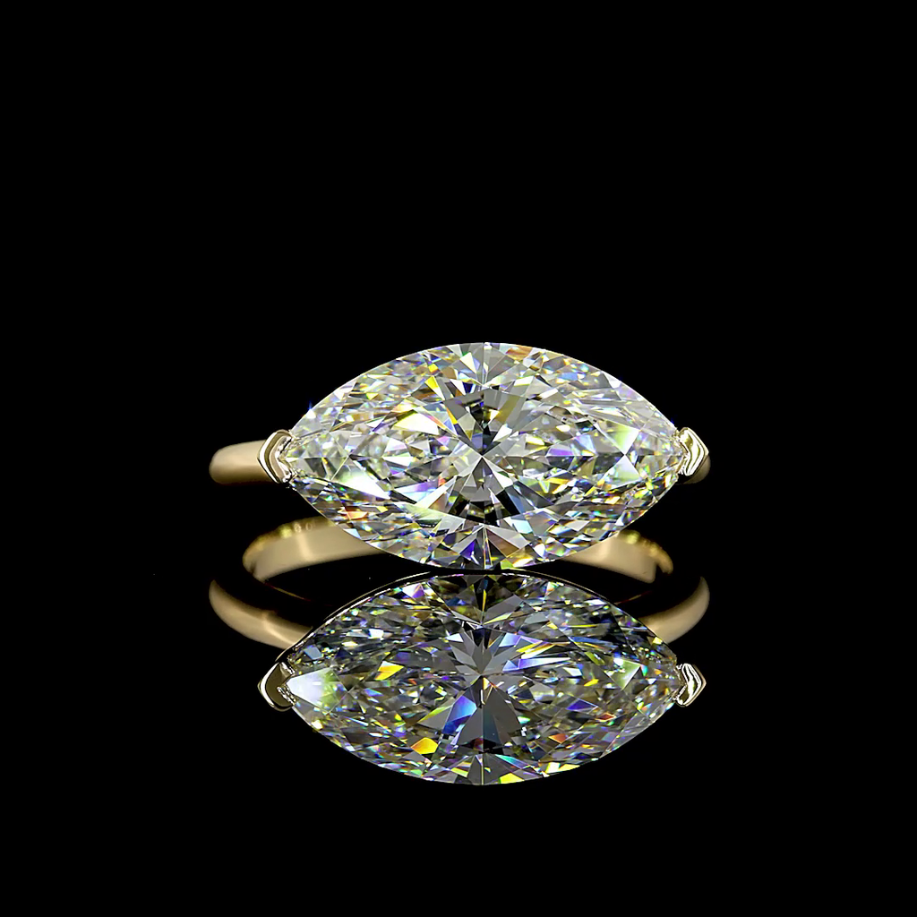 4.04 Cts 14k Yellow Gold Marquise Shape Solitaire Ring