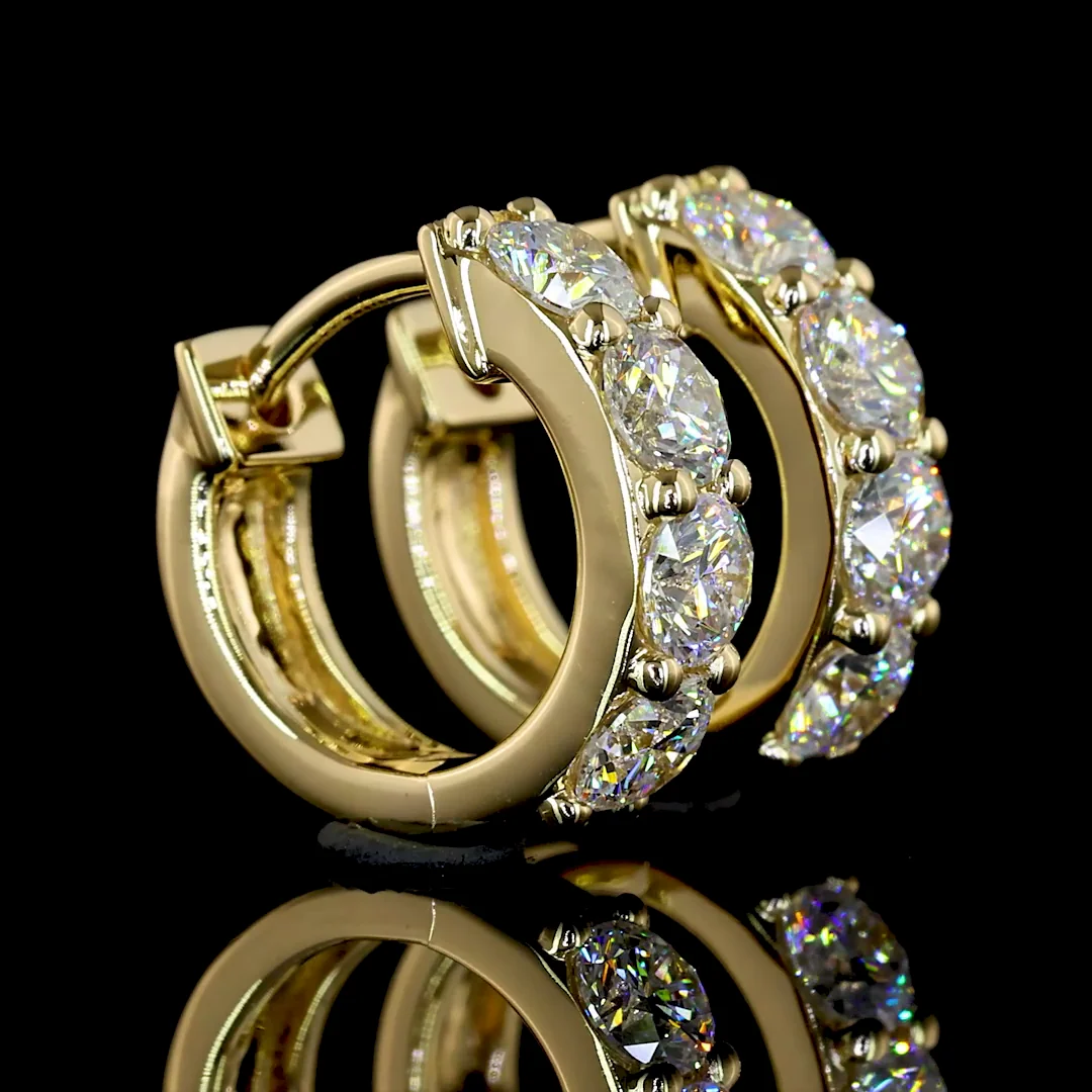 0.83 Cts 14k Yellow Gold Round Shape Huggies Earring