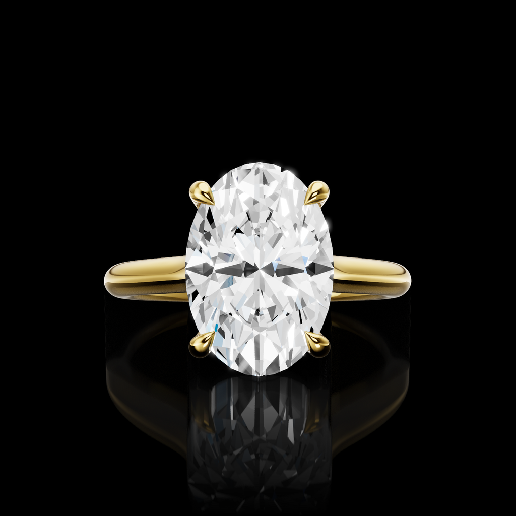 0.12 Cts 18k Yellow Gold Round Shape Hidden Halo Ring