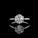 2.55 Cts Platinum Round Shape Solitaire Ring