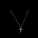 1 Cts 14k Yellow Gold Round Shape Cross Pendant