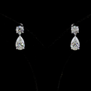 4.94 Cts 14k White Gold Pear Shape Hanging Earring