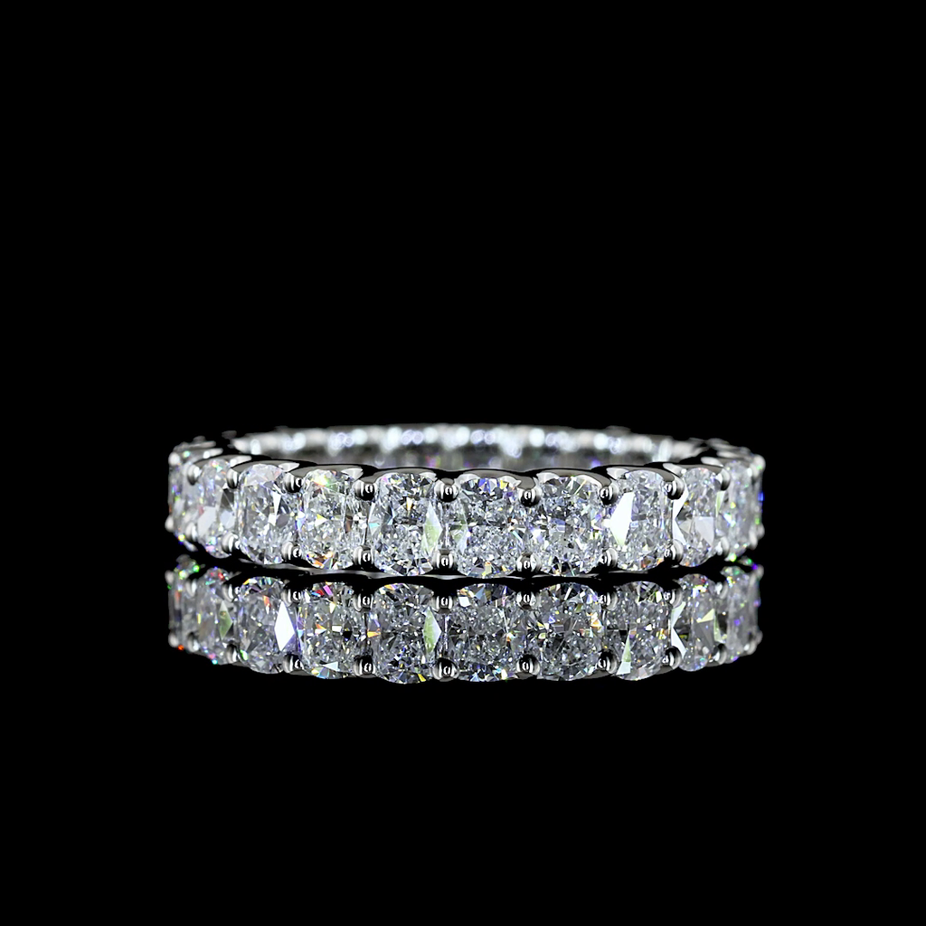 2.08 Cts Platinum Cushion Brilliant Shape Eternity Band Eternity Band