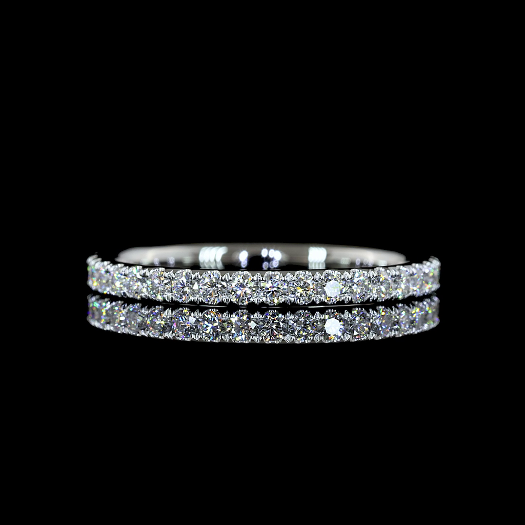 0.69 Cts Platinum Round Shape 3/4 Band Eternity Band