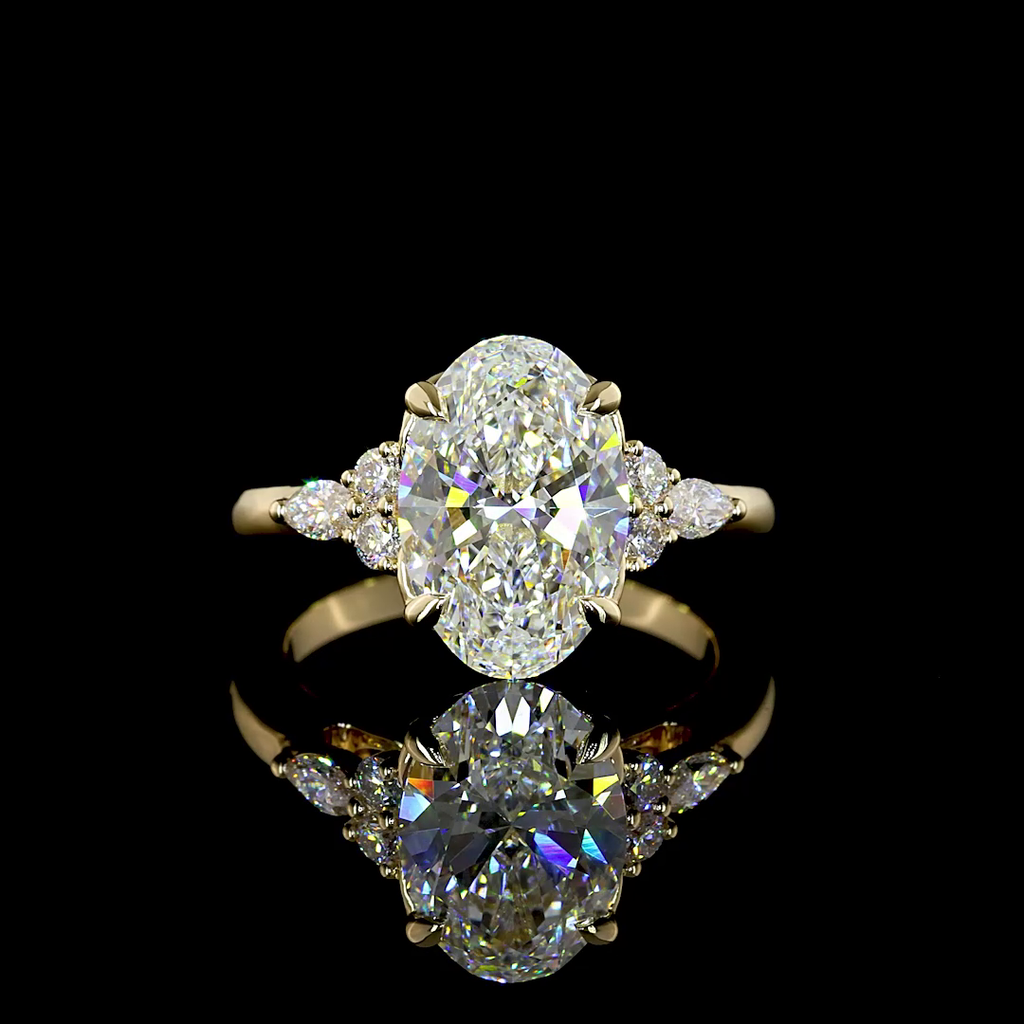 2.82 Cts 14k Yellow Gold Oval Shape Split Shank Ring