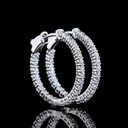 0.91 Cts 14k White Gold Round Shape Hoops Earring