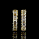 1.55 Cts 14k Yellow Gold Emerald Shape Huggies Earring