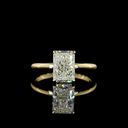 2.17 Cts 14k Yellow Gold Radiant Shape Hidden Halo Ring