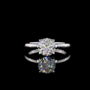 1.63 Cts 14k White Gold Round Shape Hidden Halo Ring