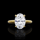 0.12 Cts 18k Yellow Gold Oval Shape Hidden Halo Ring