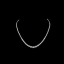 12.12 Cts 14k White Gold Oval Shape Riviera Necklace