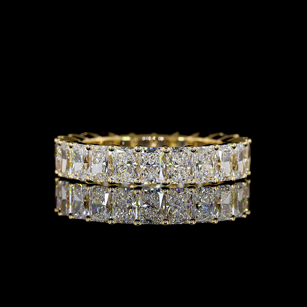 3.74 Cts 18k Yellow Gold Radiant Shape Eternity Band Eternity Band