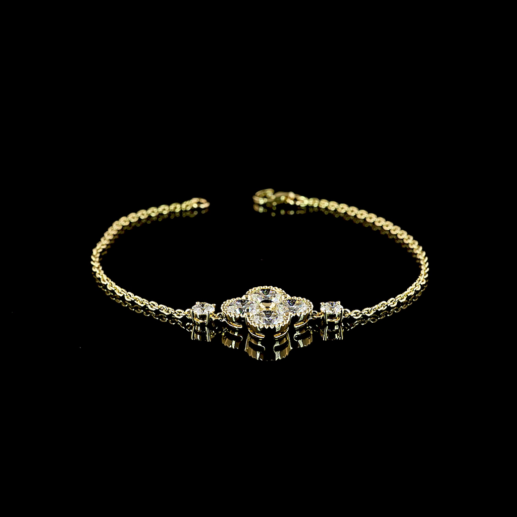 3.35 Cts 14k Yellow Gold Round Shape Special Bracelet
